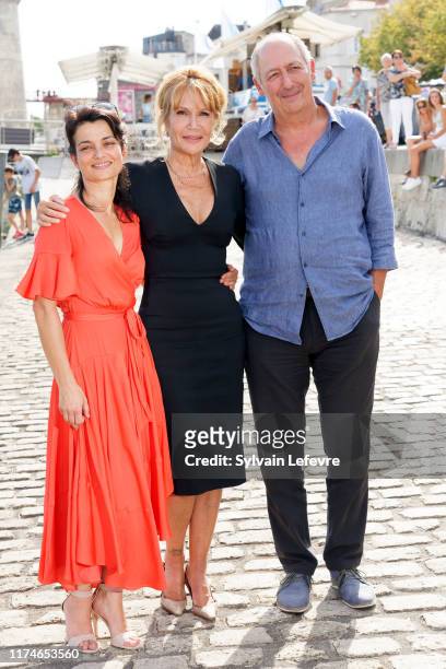 Fanny Gilles, Clémentine Celarié and Sam Karmann attend the 21th Festival of TV Fiction At La Rochelle : Day Four on September 14, 2019 in La...