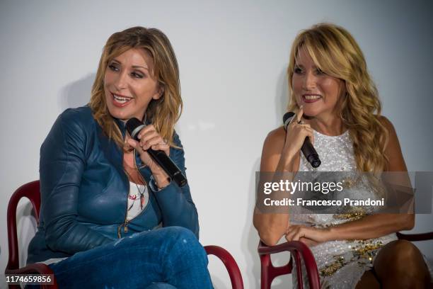 Sabrina Salerno and Jo Squillo attends "Il Tempo Delle Donne" Festival in Milan at Triennale Design Museum on September 14, 2019 in Milan, Italy.