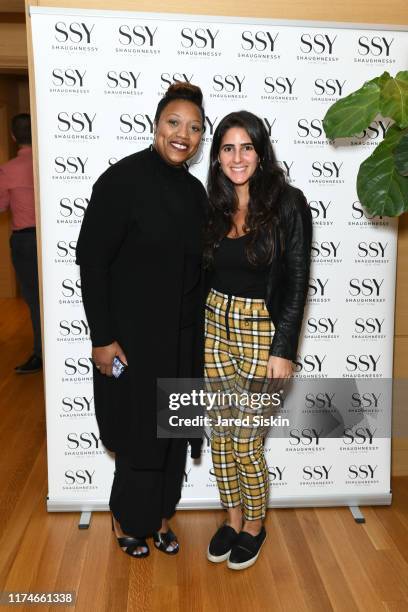 Ameil Sloley and Guest attend SSY Designs And Children's Rights Cocktail And Shopping Party at 252 East 57th Street on October 3, 2019 in New York...