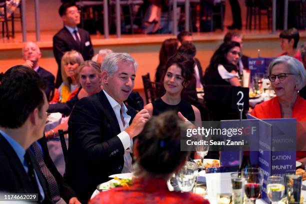 Matt Dillon, Bill Ackman, Neri Oxman and Susan L. Solomon attend The New York Stem Cell Foundation Gala And Science Fair at Jazz at Lincoln Center on...