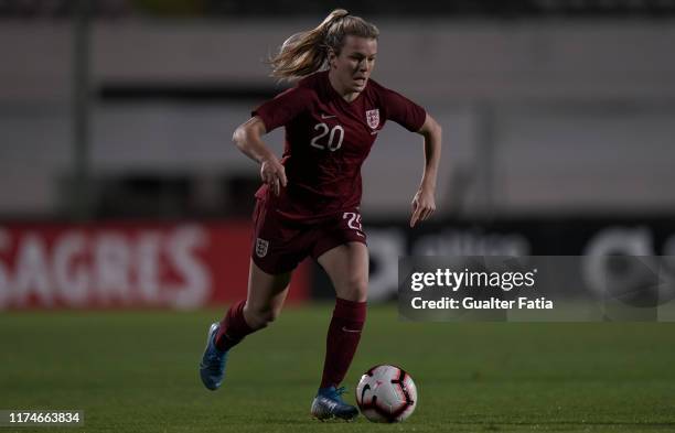 Lauren Hemp of England in action during the International Friendly match between Portugal and England at Estadio do Bonfim on October 8, 2019 in...