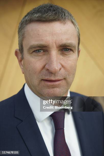 Niall Collins, foreign affairs and trade spokesman for Fianna Fail, poses for a photograph following a Bloomberg Television interview in Dublin,...