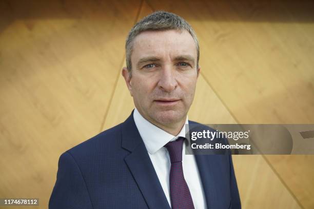 Niall Collins, foreign affairs and trade spokesman for Fianna Fail, poses for a photograph following a Bloomberg Television interview in Dublin,...