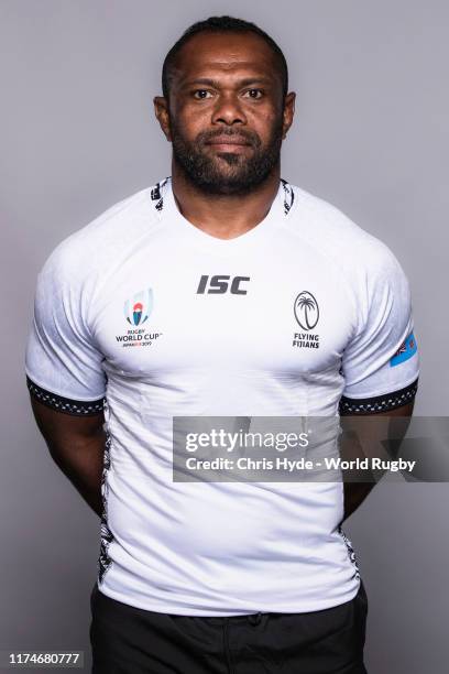 Vereniki Goneva of Fiji poses for a portrait during the Fiji Rugby World Cup 2019 squad photo call on September 14, 2019 in Abashiri, Hokkaido, Japan.