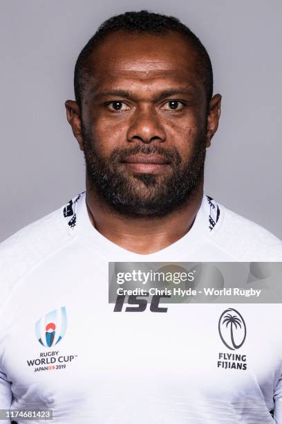 Vereniki Goneva of Fiji poses for a portrait during the Fiji Rugby World Cup 2019 squad photo call on September 14, 2019 in Abashiri, Hokkaido, Japan.