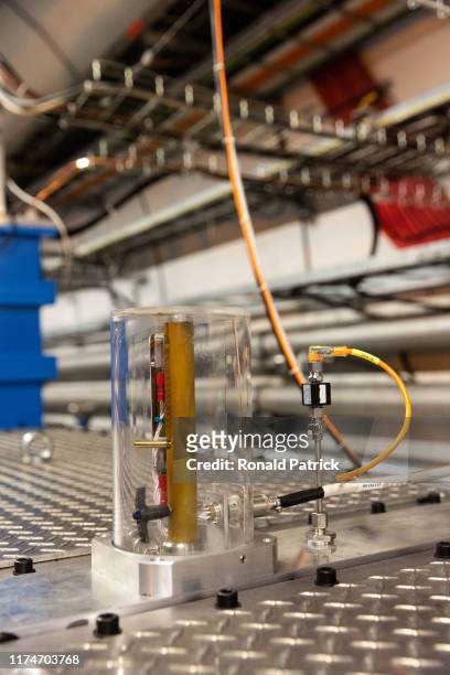 Fragile piece of equipment is seen on the tunels of Experiment ALICE during the Open Days at the CERN particle physics research facility on September...