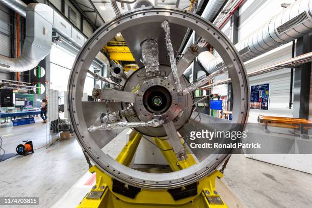 A demonstration part is seen during the Open Days at the CERN particle physics research facility on September 14, 2019 in Meyrin, Switzerland. The...