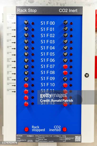 Control panel is seen at CMS during the Open Days at the CERN particle physics research facility on September 14, 2019 in Meyrin, Switzerland. The...