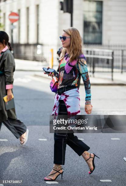 Jessica Minkoff is seen wearing Chloe bag outside Toga during London Fashion Week September 2019 on September 14, 2019 in London, England.