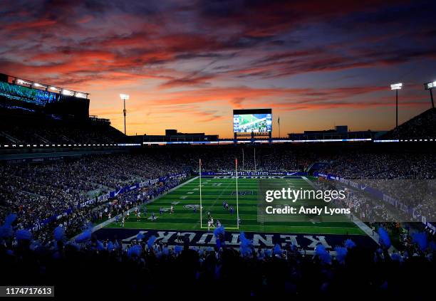 The Sun sets during the Florida Gators game against the Kentucky Wildcats at Commonwealth Stadium on September 14, 2019 in Lexington, Kentucky.