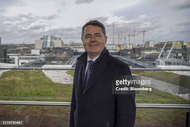 Paschal Donohoe, Ireland's finance minister, poses for photograph following a Bloomberg Television interview in Dublin, Ireland, on Wednesday, Oct....