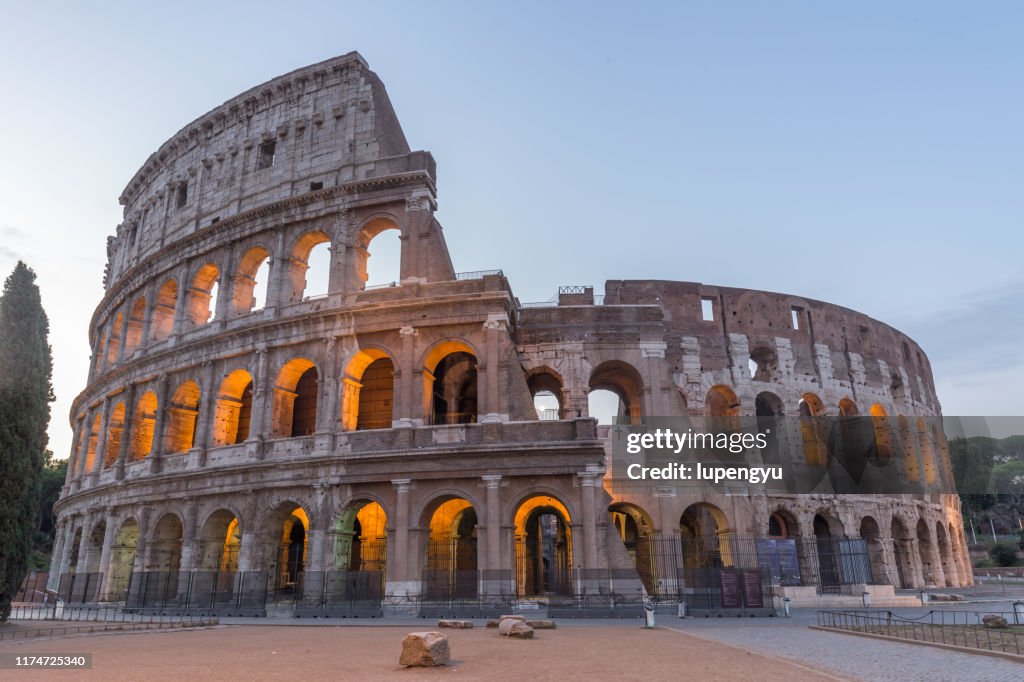 Coliseum in Rome at dusk