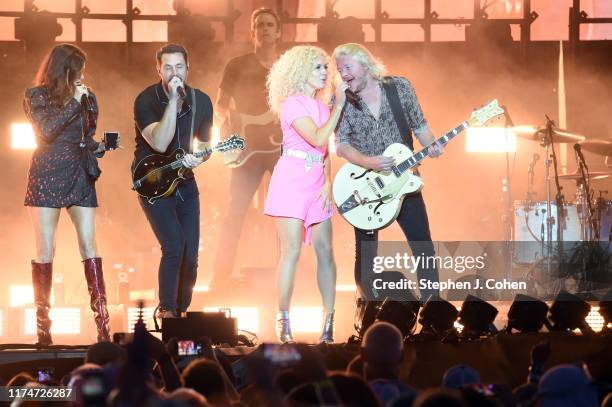 Karen Fairchild, Jimi Westbrook, Kimberly Schlapman, and Phillip Sweet of the band Little Big Town performs during the inaugural 2019 Hometown Rising...