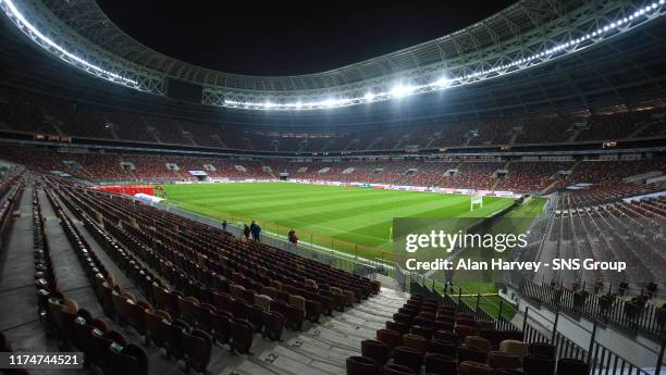 General view of the Luzhniki Stadium during a Scotland media access at the Luzhniki Stadium, on October 09 in Moscow, Russia.