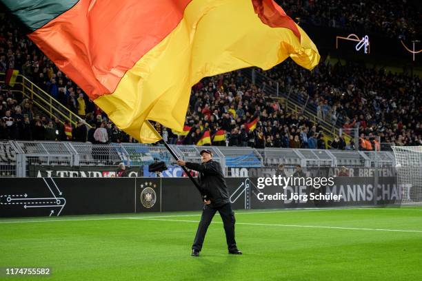 Flag-Waver is seen during the International Friendly between Germany and Argentina at Signal Iduna Park on October 9, 2019 in Dortmund, Germany.