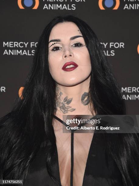 Kat Von D attends the Mercy For Animals 20th Anniversary Gala at The Shrine Auditorium on September 14, 2019 in Los Angeles, California.