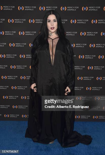 Kat Von D attends the Mercy For Animals 20th Anniversary Gala at The Shrine Auditorium on September 14, 2019 in Los Angeles, California.