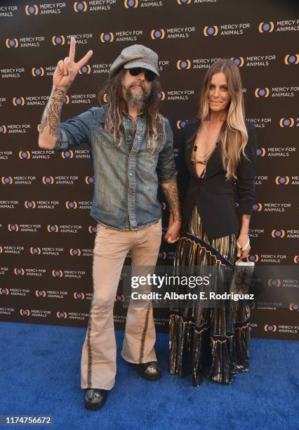 Rob Zombie and Sheri Moon Zombie attend the Mercy For Animals 20th Anniversary Gala at The Shrine Auditorium on September 14, 2019 in Los Angeles,...