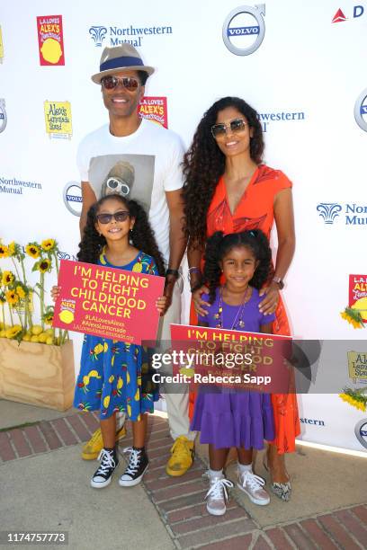 Eric Benet, Manuela Testolini, Lucia Bella Benet and Amoura Luna Benet attend 10th Annual L.A. Loves Alex's Lemonade at UCLA Royce Quad on September...