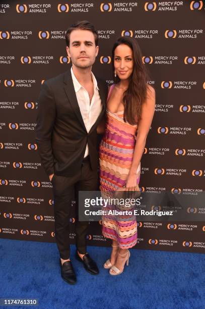 Paul Wesley And Ines De Ramon attend the Mercy For Animals 20th Anniversary Gala at The Shrine Auditorium on September 14, 2019 in Los Angeles,...