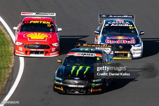 Cameron Waters drives the Monster Energy Racing Ford Mustang during the Auckland SuperSprint Supercars Championship at Pukekohe Park Raceway on...