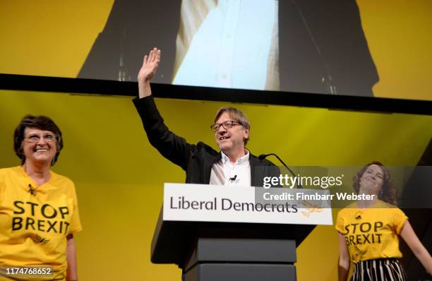 European Parliament's Brexit co-ordinator Guy Verhofstadt speaking the Liberal Democrats at the Liberal Democrat Party Conference at the Bournemouth...