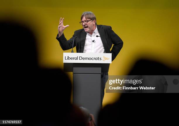 European Parliament's Brexit co-ordinator Guy Verhofstadt speaking the Liberal Democrats at the Liberal Democrat Party Conference at the Bournemouth...