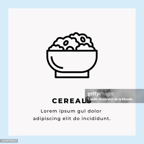 cereals line icon stock illustration - chocolate granola stock illustrations