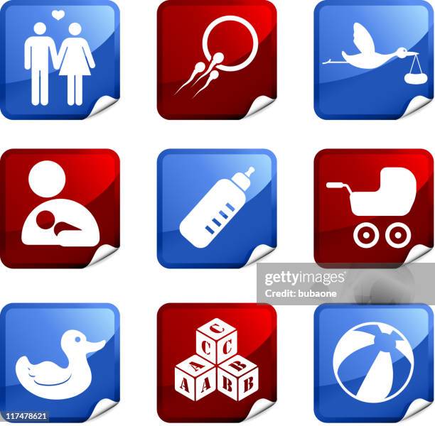 family and parenting nine royalty free vector icon set - artificial insemination stock illustrations