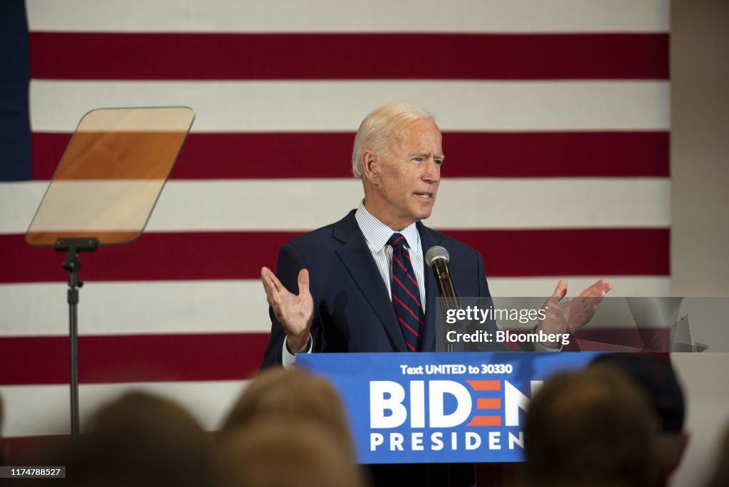 Former Vice President Joe Biden Makes Campaign Stops In New Hampshire