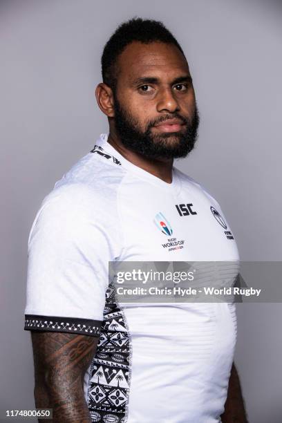 Semi Kunatani of Fiji poses for a portrait during the Fiji Rugby World Cup 2019 squad photo call on September 14, 2019 in Abashiri, Hokkaido, Japan.