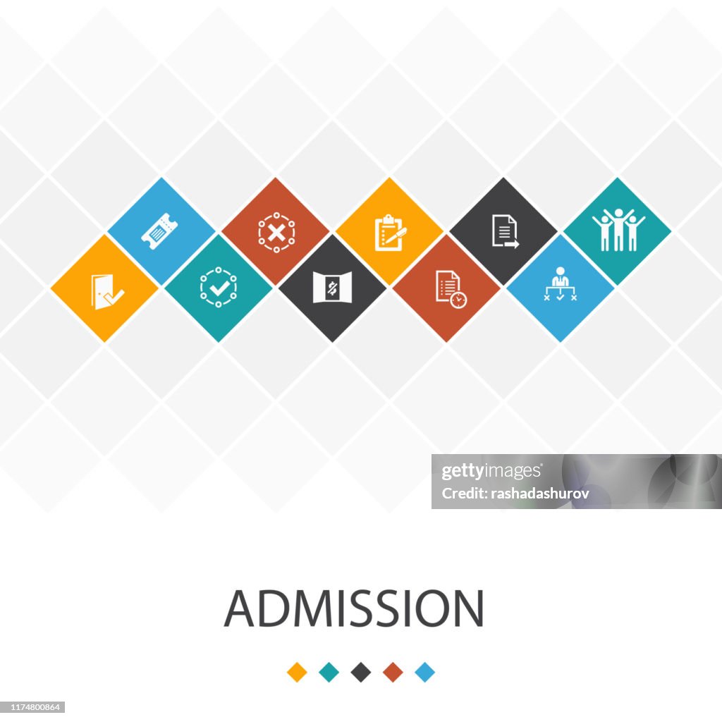 Admission Trendy Ui Template Infographics Concept Ticket Accepted Open ...