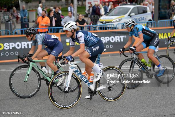 Mireia Benito Pellicer of Spain and Massi - Tactic Women Team / Tayler Wiles of The United States and Trek- Segafredo / Vita Heine of Norway and Team...