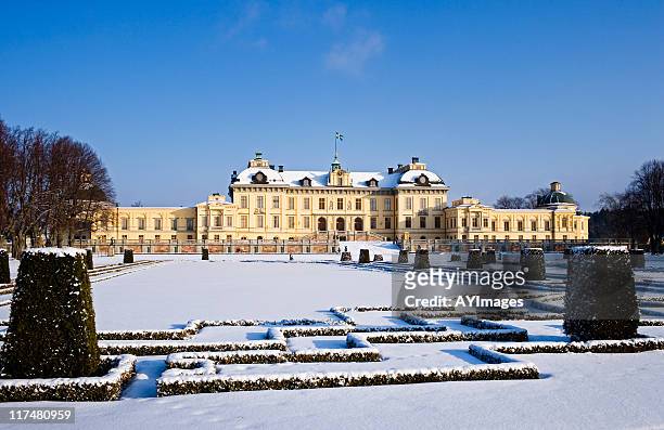 drottningholm palace in winter (sweden) - stockholm winter stock pictures, royalty-free photos & images