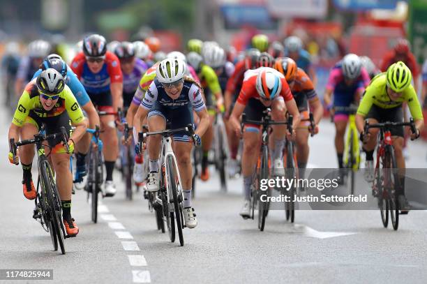 Sprint / Arrival / Chloe Hosking of Australia and Team Ale Cipollini / Letizia Paternoster of Italy and Trek- Segafredo / Roxane Fournier of France...