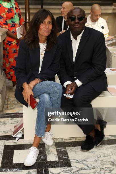 Emmanuelle Alt and Edward Enninful attend the Victoria Beckham show during London Fashion Week September 2019 at British Foreign and Commonwealth...