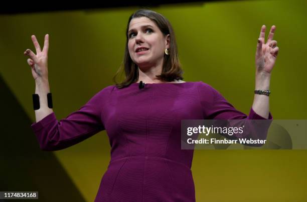 Liberal Democrat leader Jo Swinson speaks at a question and answer session at the Liberal Democrat Party Conference at the Bournemouth International...