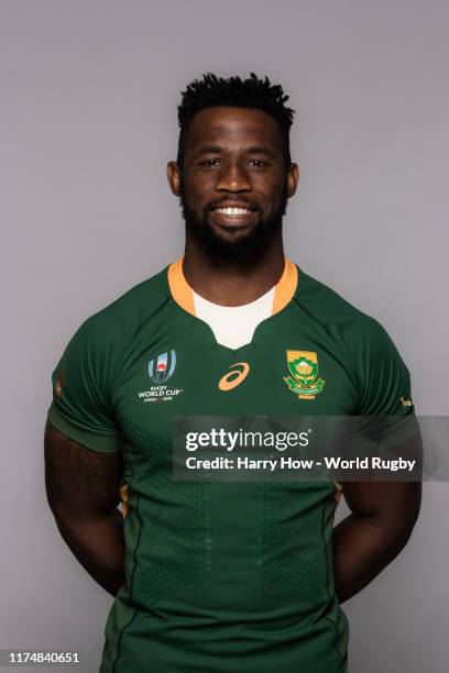 Siya Kolisi of South Africa poses for a portrait during the South Africa Rugby World Cup 2019 squad photo call on September 15, 2019 in Tokyo, Japan.