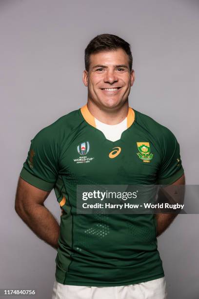 Schalk Brits of South Africa poses for a portrait during the South Africa Rugby World Cup 2019 squad photo call on September 15, 2019 in Tokyo, Japan.