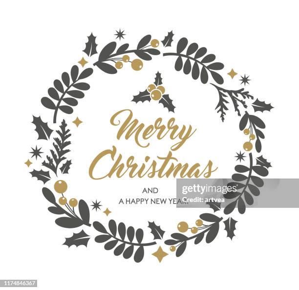 christmas wreath - wreath stock illustrations