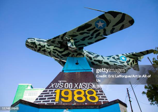 Monument commemorating somaliland's breakaway from the rest of Somalia during the 80s, Woqooyi Galbeed region, Hargeisa, Somaliland on August 4, 2019...