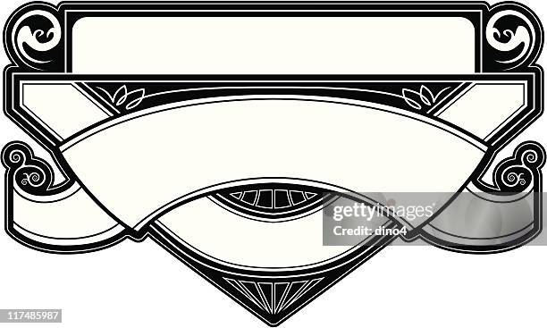 bulletin no. 1 b&w - rococo stock illustrations