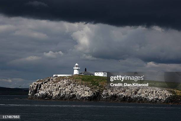 General view of Longstone Lighthouse on Inner Farn on June 24 on the Farne Islands, England. The Farne Islands, which are run by the National Trust,...