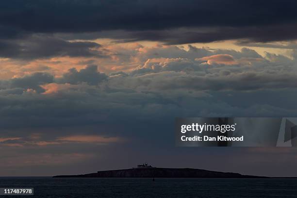 General view of Inner Farn on June 24 on the Farne Islands, England. The Farne Islands, which are run by the National Trust, are situated two to...