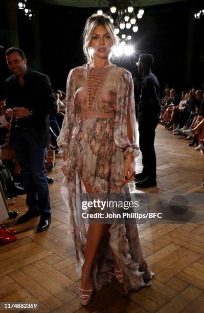 Abbey Clancy attends the AADNEVIK show during London Fashion Week September 2019 at The Royal Horseguards on September 15, 2019 in London, England.