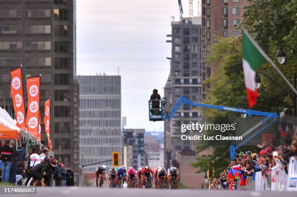 Arrival / Sprint / Greg Van Avermaet of Belgium and CCC Team / Diego Ulissi of Italy and UAE Team Emirates / Iván Garcia of Spain and Team Bahrain -...