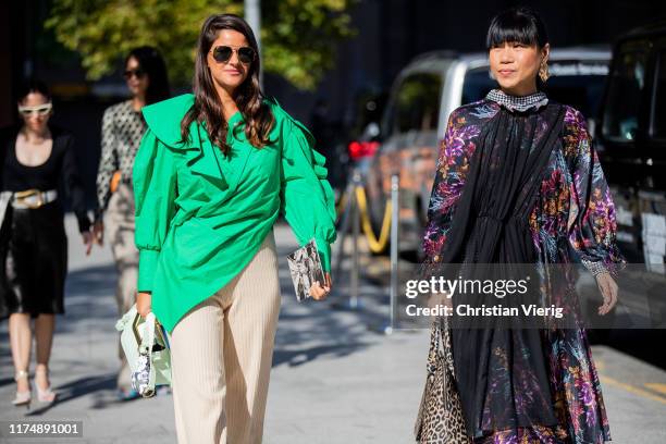 Guests seen outside Preen during London Fashion Week September 2019 on September 15, 2019 in London, England.