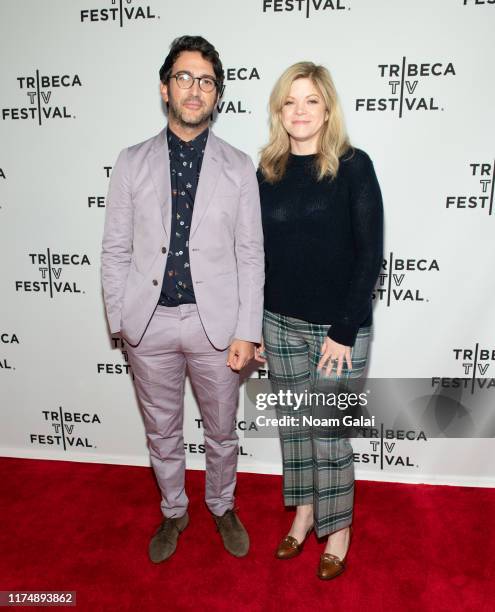 Josh Schwartz and Stephanie Savage attend the "Looking For Alaska" screening during the 2019 Tribeca TV Festival at Regal Battery Park Cinemas on...