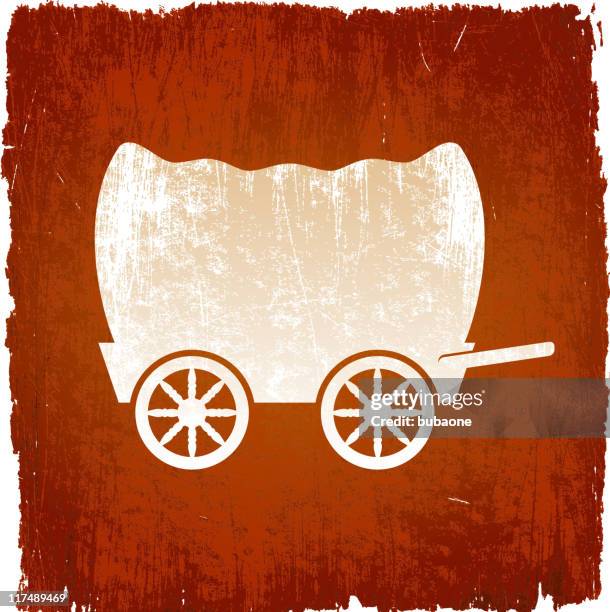wild west wagons on royalty free vector background - gold rush stock illustrations