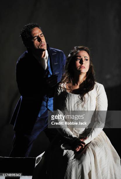 Juan Diego Florez as Werther and Isabel Leonard as Charlotte in The Royal Opera's production of Jules Masenet's Werther directed by Benoit Jacquot...